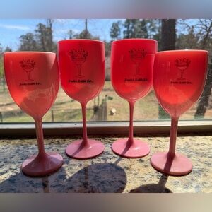 Pink Brunch Bubble Bar Wine Glasses Set (hard plastic)